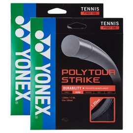 YONEX Poly Tour Strike Tennis String - Grey - Osaka's String - 2 Packs - Choose Gauge (17g - 1.20)