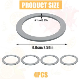 4pcs Blender Gasket for Oster, Rubber Gray O-Ring Blender Gasket Replacement O Ring Replacement Good Sealing Compatible with Oster Osterizer Parts Accessories