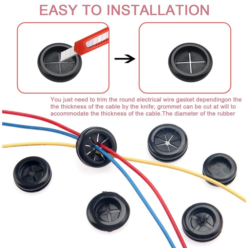 TA-VIGOR 8Pcs Round Rubber Grommets, 32mm Double-Sided Rubber Hole Plug