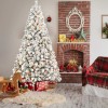 7FT Flocked Christmas Tree w/ 350 Warm White Incandescent Lights