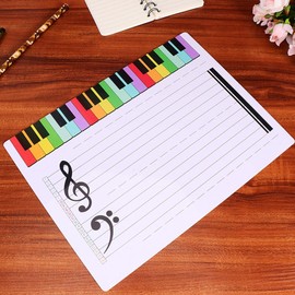 Beavorty 1Pcs Dry Erase Music Staff White Boards Erasable Staff Whiteboard Musical Notes whiteboard Music Practice Whiteboard Supply for Students, Musicians and Home