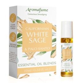 White Sage & Palo Santo Essential Oil Roll-On Blend by Aromafume | 10ml/0.33 fl oz | Aromatherapy Oil for Cleansing Negative Energy & Protection | Ethically sourced | Sage Oil for Smokeless Smudging