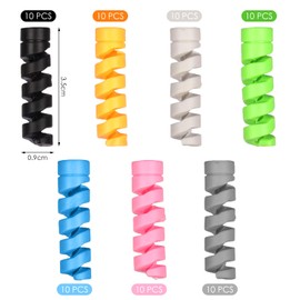 VBRHFRIF Pack Of 70 Multicolor Plastic Cable Sleeves, 20cm Length, Cable Protection Cover