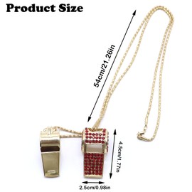 UnisonPet Whistle, Bling Whistle, Metal Crystal Rhinestone Whistle with Keychain, Loud Crisp Sound Whistles for Coach, Referee, Basketball, Lifeguard, Survival (Red)