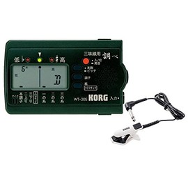 KORG (コルグ) 三味線 専用チューナー 調べ WT-30S + コンタクトマイク CM-300-WHBK セット