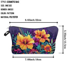 Livel lhood Colorful Floral Makeup Bag Cute Small Organizer Zipper Pouch Colorful Floral Cosmetic Bag Birthday Present for Women -2