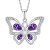 Rocayi Butterfly Necklace 925 Sterling Silver Amethyst Necklace February Birthstone