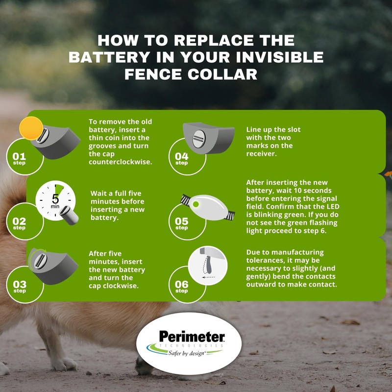 Perimeter Technologies Collar Battery Compatible with Invisible Fence Brand -