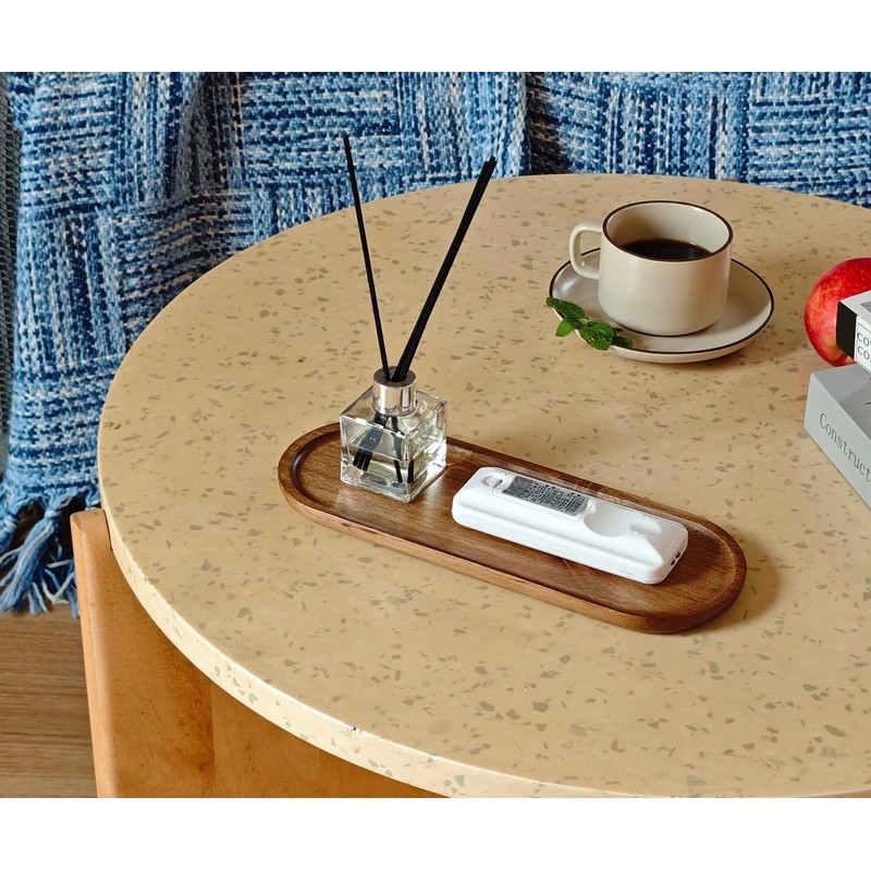 VSUINGO Small Wooden Oval Tray (11.3 x 4.1 inch), Mini