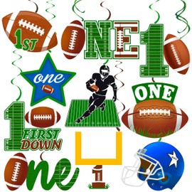 Football 1st Year Down Hanging Swirls Football Party Hanging Decoration Football Player Party Ceiling Streamers Football Birthday Party Decoration for Football Baby Shower Supplies