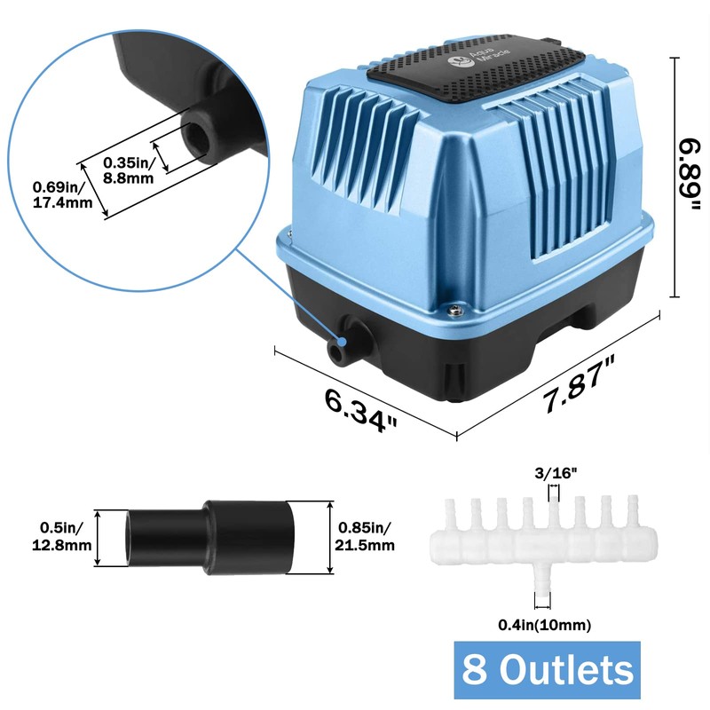 AquaMiracle Linear Air Pump AP40 for Pond Aeration, 635GPH Septic