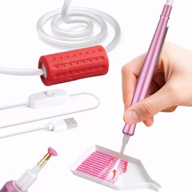 AOUZOVLI Electric Diamond Painting Pen, Diamond Painting Accessory Pen, E Painter Diamond Painting Pen, Durable and Stable, for Diamond Painting, Nail Art (Pink)