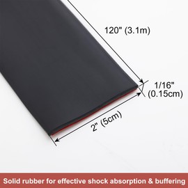 Lunghaa Peel and Stick Neoprene Rubber Sheets, Strips, Rolls, Gaskets, Suitable for Sealing, Cushioning, Noise Reduction, DIY Cut (10' L x 1.97" W x 1/16" H)
