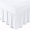 Bronwen Mathew Extra Deep Frilled Fitted Valance Sheet Small Double Bed Skirt Valance Fitted Sheets White, Soft Brushed Microfiber Easy Care Non Iron (4Ft Small Double, White)