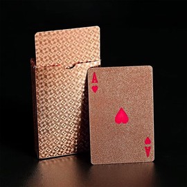 PMLAND Rose Gold Color Waterproof Playing Poker Cards - Poker Deck for Parties and Games