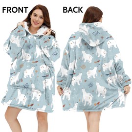 Warmstorey Bear Blanket Hoodie Bear Lover Gift Oodie Christmas Gift For Wife Mom Ideas - Cozy Gift for Wife, Thoughtful Gift from Daughter or Son, Soft and Warm Blanket for Mother, Mommy, or Mama