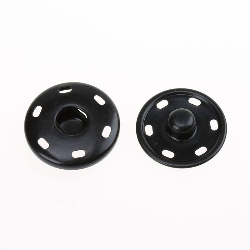 COTOWIN Sew-On Snaps,Black Press Buttons,Pack of 10,25mm