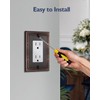 ZILLSEA 4-Pack Aged Bronze Outlet Cover Plates, Metal Decorator Wall