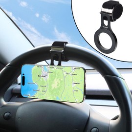Vugosson Magnetic Phone Holder for Car, Steering Wheel Phone Holder [Strong Magnet], for MagSafe, Adjustable Strap Compatible with Gym Equipment, Stroller, Shopping Cart, All Phone