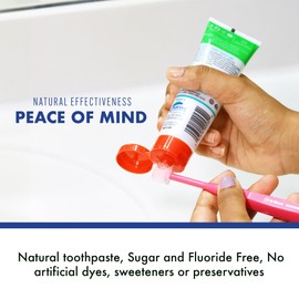 Brilliant Oral Care Kids Fluoride Free Toothpaste, Spry Gel with Xylitol, Strawberry Banana Flavor for Ages 3+ Months, 2 fl oz, 1 Pack