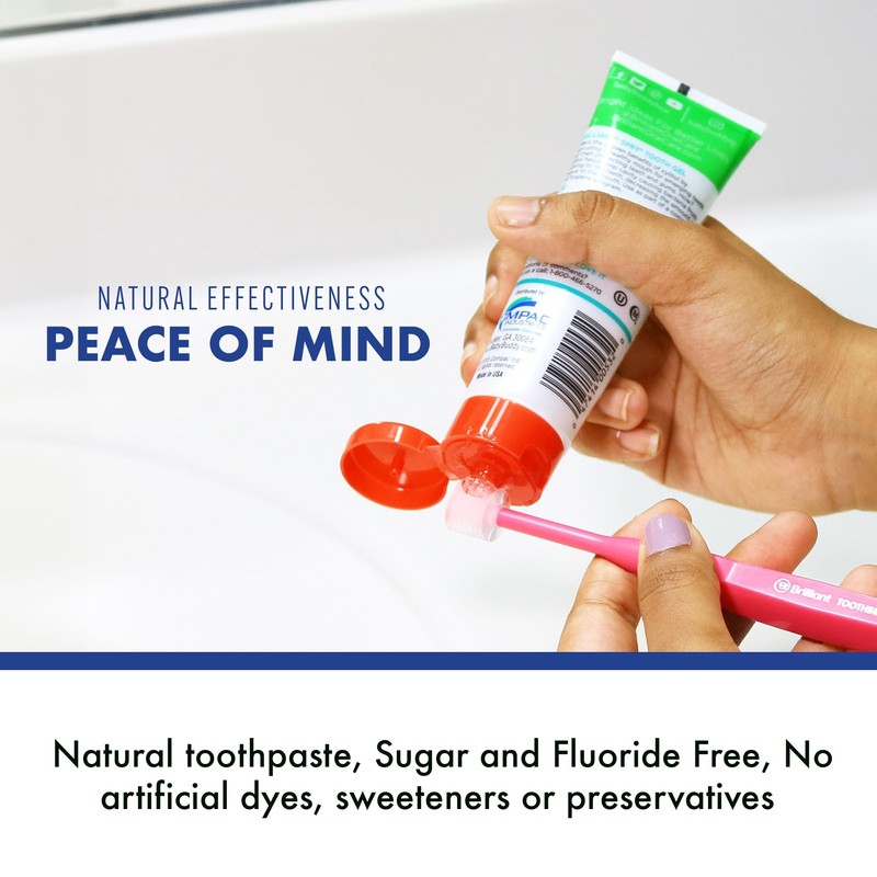 Brilliant Oral Care Kids Fluoride Free Toothpaste, Spry Gel with
