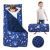 Toddler Nap Mat with Pillow & Blanket, 55.1''x 23'' Soft