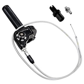 Socpuro Motorcycle Throttle Grip with Throttle Cable, 7/8" 22mm CNC Aluminum Quick Twister Assembly for CRF50 KLX SSR TTR 110 125 150 200 250cc Dirt Pit Motorbike ATV Mini Bike