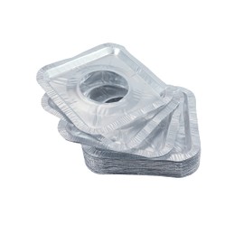 Waytiffer - Juego de 100 revestimientos para quemadores de gas desechables de aluminio de 8.5 pulgadas, cubiertas cuadradas para quemadores de estufa de gas para atrapar aceite, grasa y derrames de