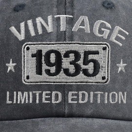 Vintage 1935 Limited Edition Hat, 90th Birthday Decorations for Men Women, 90 Year Old Baseball Cap Retirement Gifts for Mom Dad Friends Black