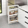 Byroce Slim Storage Rolling Cart, 4-Tier Side Out Shelving Unit