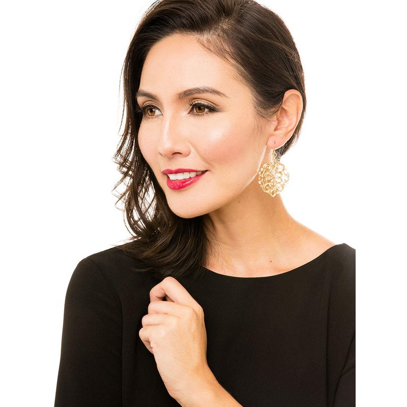 ZENZII Modern Damask Pattern Resin Earring (Black)