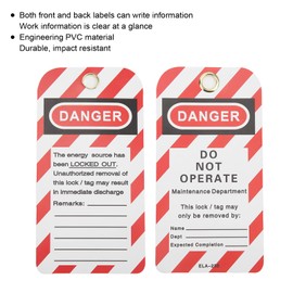 30 Pieces Lockout Tag Lockout Tagout Rewritable Lockout Tag Out Hazard Non Operation Safety Warning Reusable for Industrial Chemistry Front