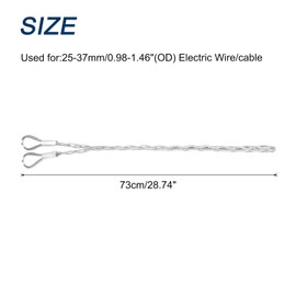 QUARKZMAN 25-37 mm OD Cable Pull Socks Grip 0.73 m Double Sided Wire Drawing Net Puller Sock Grip Galvanised Steel Wire Drawing Tools