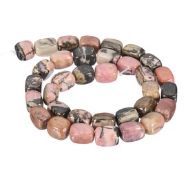 PATIKIL Natural Stone Gemstone Beads, 15" 12x8mm Cuboid Loose Semi Spacer Beads Crystal Agate Bead for Bracelet Necklace Jewelry Making, Red Black