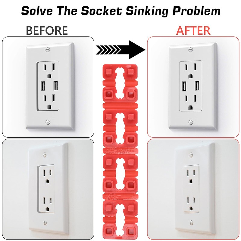 84 Pcs Switch Receptacle Spacers, Plastic Non-Conductive Electrical Outlet Spacers,