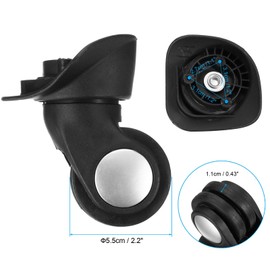 PATIKIL Luggage Wheels Replacement, 1 Pair Suitcase Wheels Caster Repair for Left & Right Swivel Wheel, Black (3.1x3.1x2.7/1.2x1.2x1.1 inch)