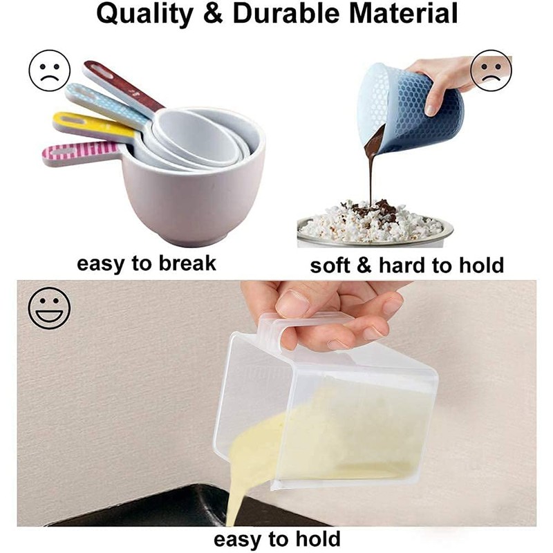 Plastic Measuring Jugs, Multi Function Measuring Jugs Set Heat-Resistant Clear
