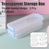 AIMALL 3PCS 2 Layer Versatile Clear Plastic Desktop Organizer Box