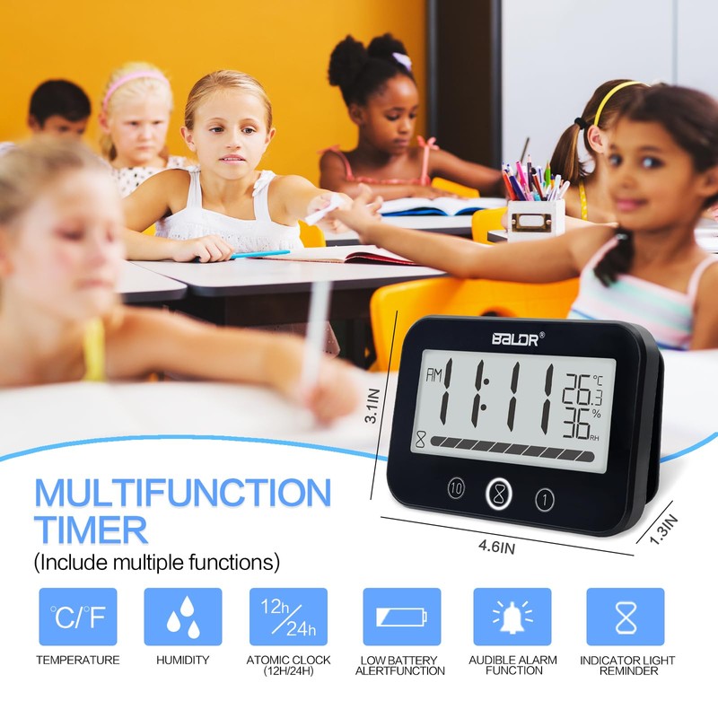 Waterproof Shower Clock and Timer, Water Resistant Bathroom Hanging Clock