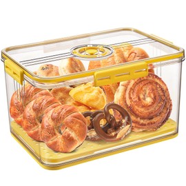 ANYPROLUS Bread Box for Homemade Bread, Airtight Kitchen Counter Storage Container with Lid, Large, Yellow