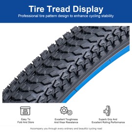 FengCan 29 x 2.35 Tyres 57-622 29 x 2.35 Bicycle Tyres, 29 Inch Bicycle Coat Foldable Suitable for 29 x 2.35 29 x 2.40 City/Mountain/Road Bike Bicycle Tyre Replacement Wheel (One)