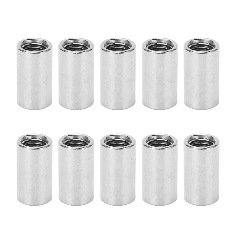 10Pcs Round Coupling Nut Stainless Steel Female Thread M10 Connector