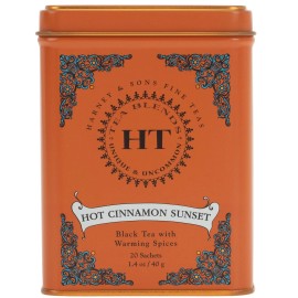 Harney & Sons Hot Cinnamon Sunset Black Tea - 20 Sachets - Caffeinated - Orange