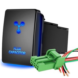 Nilight Nilight Flux Capacitor Push Button Switch 12V ON Off Switches with Connector Wire Kit 1.28" x 0.87" Replacement for Toyota Sequoia Highlander Tacoma Tundra 4Runner RAVR Yaris