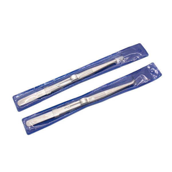 LABRIMP 2pcs Steel Tweezers Jewelry Repair DIY Multifunctional Pointed Precision