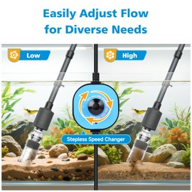 fishkeeper Electric Aquarium Vacuum Gravel Cleaner, 25W 6 in 1 Multifunction Fish Tank Cleaner Kit Gravel Vacuum for Fish Tank Adjustable Flow for Automatic Wash Sand & Water Changer
