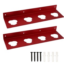 2Pcs Battery Holder for Milwaukee M12, Wall Mount Battery Storage for 4Pcs Batteries, Metal Battery Holder Organizers M12 Packout Accessories(Red)
