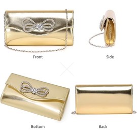 MUDUO Elegant Glitter Evening Bag Clutch Purses for Women Cocktail Party Wedding Bling Sequin Handbag Clutches (118-Gold)