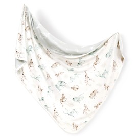 GRSSDER Baby Blankets Super Soft Jersey Knit Swaddle Blanket for Baby Girls and Boys, Double Layer Reversible Receiving Blankets 34 x 44 Inches Extra Large for Swaddling, Animals Print