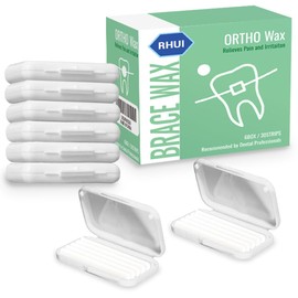 Braces Orthodontic Wax Dental Ortho Wax for Teeth Braces Invisalign, Unscented, 6 Pack